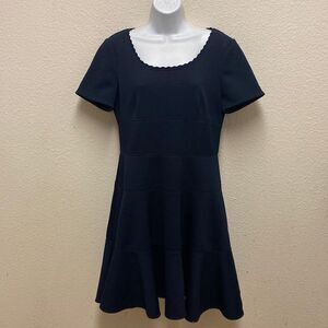 Rebecca Taylor Scoop Neck Textured Fit & Flare Dress Size 10